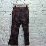 JUNYA WATANABE 
AD 2002 TARTAN PANEL WOOL FLARED JEANS