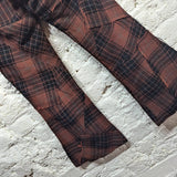 JUNYA WATANABE 
AD 2002 TARTAN PANEL WOOL FLARED JEANS