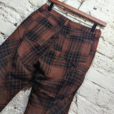 JUNYA WATANABE 
AD 2002 TARTAN PANEL WOOL FLARED JEANS