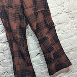 JUNYA WATANABE 
AD 2002 TARTAN PANEL WOOL FLARED JEANS