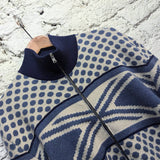 VIVIENNE WESTWOOD
MAN BLUE WHITE KNIT ZIP CARDIGANS