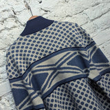 VIVIENNE WESTWOOD
MAN BLUE WHITE KNIT ZIP CARDIGANS