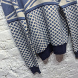 VIVIENNE WESTWOOD
MAN BLUE WHITE KNIT ZIP CARDIGANS