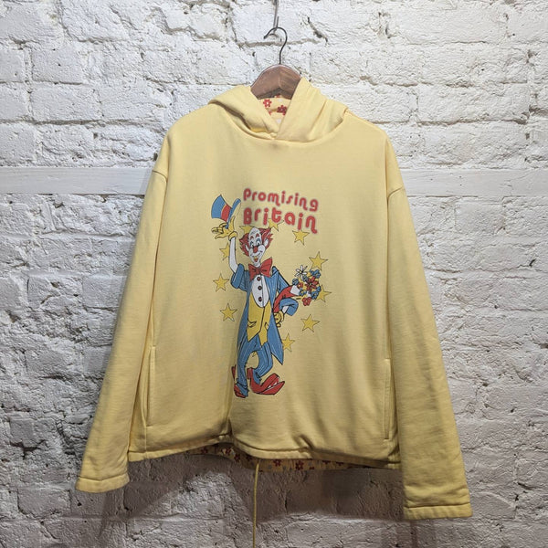 MARTINE ROSE
YELLOW CLOWN 'PROMISING BRITAIN' REVERSIBLE HOODIE