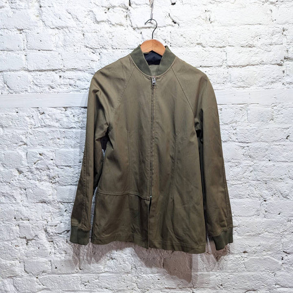 JW ANDERSON 
ARMY GREEN TAILORED COTTON BOMBER