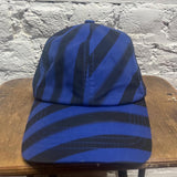 MAISON KITSUNE 
BLACK/BLUE STRIPED ADJUSTABLE CAP