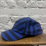 MAISON KITSUNE 
BLACK/BLUE STRIPED ADJUSTABLE CAP