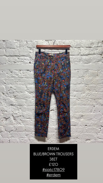 ERDEM
BLUE/BROWN TROUSERS