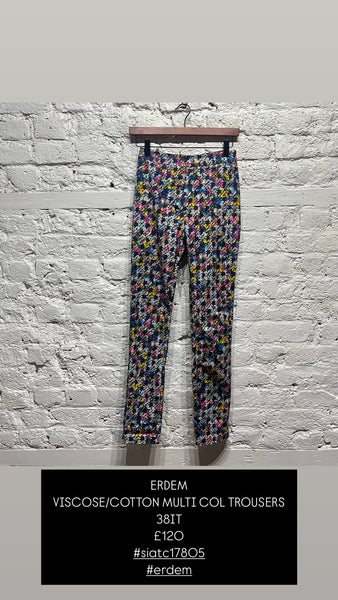 ERDEM
VISCOSE/COTTON MULTI COL TROUSERS
38IT