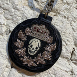 ALEXANDER MCQUEEN 	EMBROIDERED LEATHER KEY RING