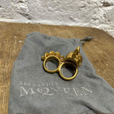 ALEXANDER MCQUEEN 	GOLD PUNK SKULL KNUCKLE DUSTER