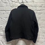 OPENING CEREMONY X TRON BLACK NEOPRENE/WOOL BIKER JACKET