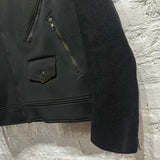 OPENING CEREMONY X TRON BLACK NEOPRENE/WOOL BIKER JACKET