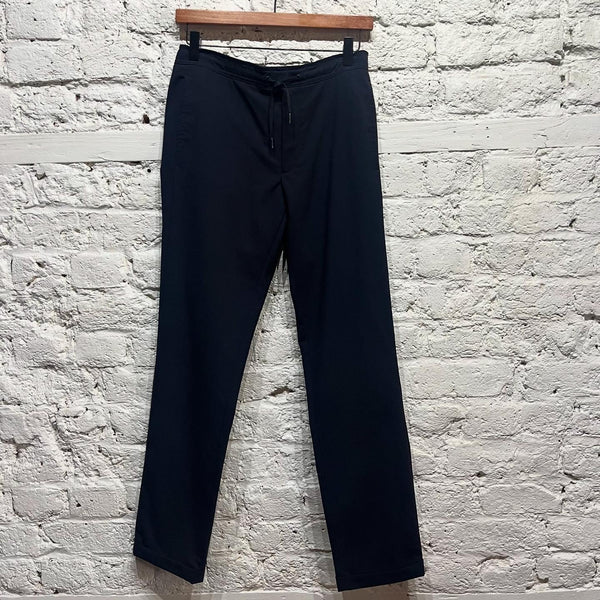 SANDRO 
NAVY FINE WOOL TROUSERS