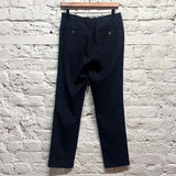 SANDRO 
NAVY FINE WOOL TROUSERS