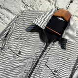 ALEXANDER MCQUEEN MIDNIGHT/STRIPED COTTON REVERSIBLE ZIP JACKET