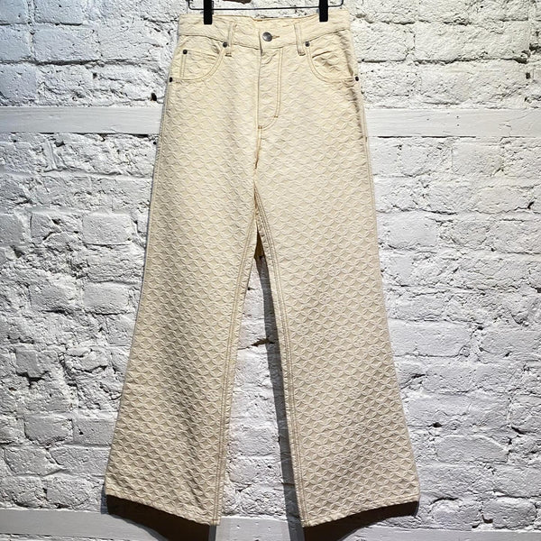 CHARLES JEFFREY LOVERBOY
CREAM/WHITE WOVEN TROUSERS