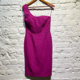 ALEXANDER MCQUEEN PURPLE ONE SHOULDER DRESS
