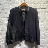 HELMUT LANG BLACK WOOL LEATHER JACKET