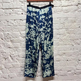 DRIES VAN NOTEN
BLUE/WHITE SILK PRINT TROUSERS