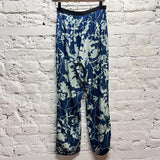 DRIES VAN NOTEN
BLUE/WHITE SILK PRINT TROUSERS