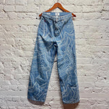 CALVIN KLEIN
CK ONE 
BLEACH PATTERN HIGH RISE RELAXED JEANS