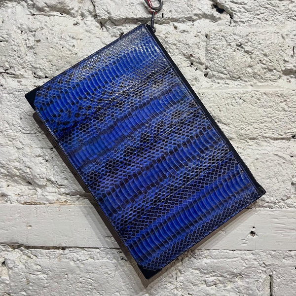 ALEXANDER WANG 
LEATHER PYTHON PRINT POUCH