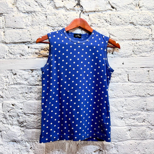 COMME des GARCONS	TRICOT BLUE WHITE POLKA DOT TOP AD2007