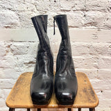 MIU MIU
BLACK HEELED PLATFORM BOOTS
SIZE 40/7UK