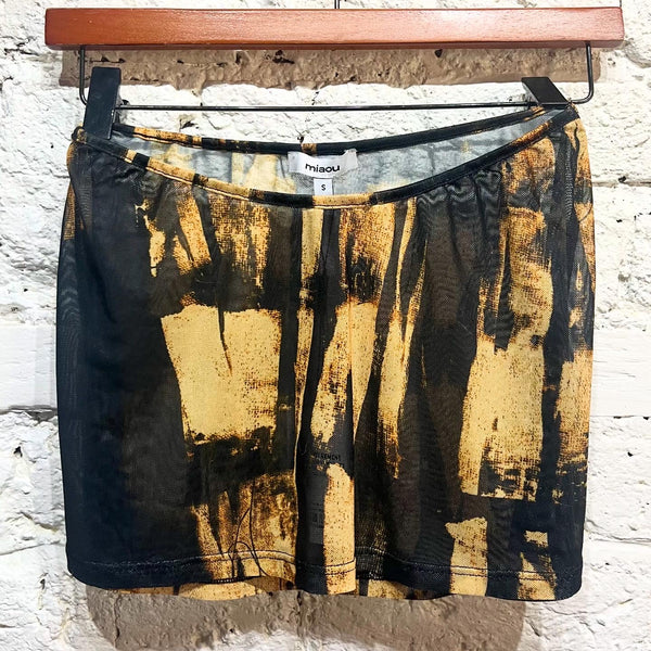 MIAOU BLACK GOLD SHEER JINI SKIRT