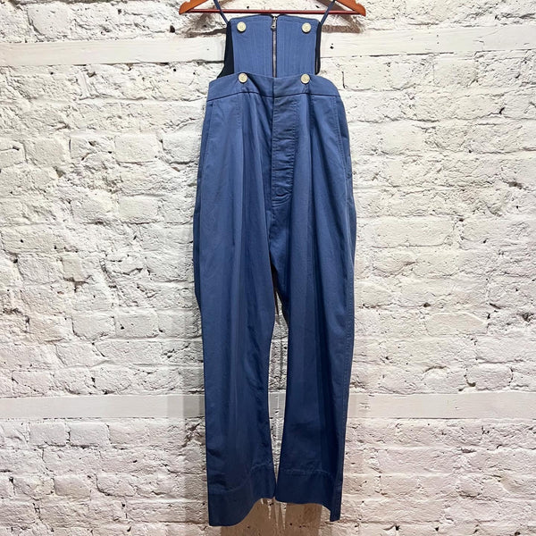 VIVIENNE WESTWOOD 
BLUE COTTON CORSET TROUSERS