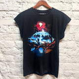 BALENCIAGA
BLACK PRINT TOP CAP SLEEVE FW 12/13