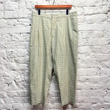 MARNI
CREAM/GREEN CHECK COTTON/LINEN TROUSERS