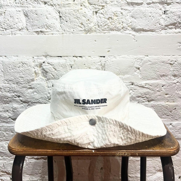 JIL SANDER WHITE COTTON HAT