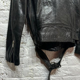 VINTAGE BLACK LEATHER BIKER JACKET