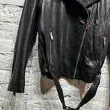 VINTAGE BLACK LEATHER BIKER JACKET