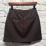 DRAE
BROWN WOOL BLEND WRAP SKIRT