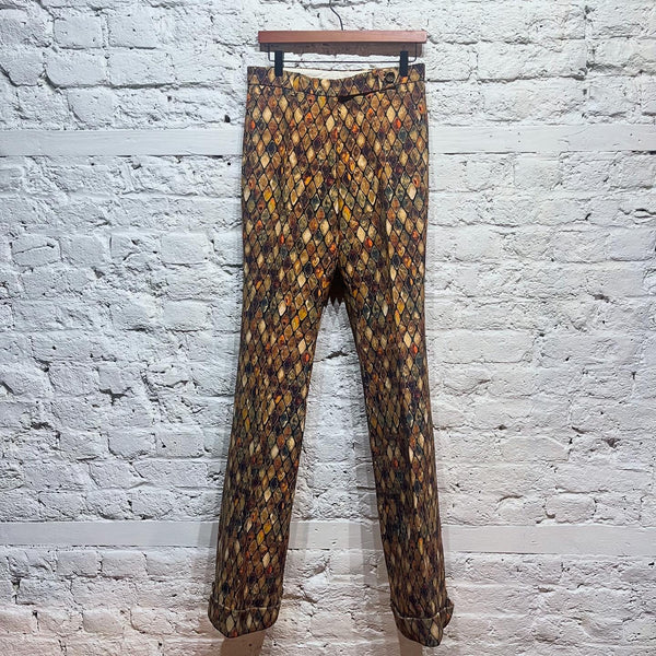 ROCHAS
HEAVY SILK/WOOL PRINT TROUSERS
IT 40