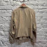 KENZO	BEIGE COTTON JACKET LACE SLEEVE DETAIL