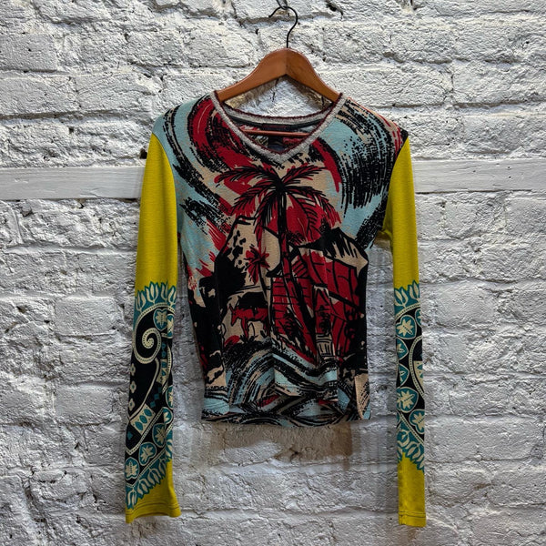 CUSTO BARCELONA	PALM PRINT TOP