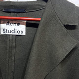 ACNE STUDIOS
FOREST GREEN FLEECE WOOL OVERCOAT
36