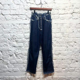 ANNA GALAGANENKO
RAW EDGE DENIM JEANS 
SIZE 36 (XS)