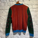 GUCCI	FINE LUREX KNIT CAT SWEATER