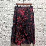 ALEXANDER MCQUEEN
BLACK/RED FLORAL 3/4 WIDE LEG TROUSERS
SIZE 48IT