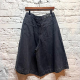 ALEXANDER MCQUEEN
MCQ
BLACK STONE WASH WIDE DENIM SHORTS
SIZE 31