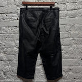 ALEXANDER MCQUEEN
MCQ
BLACK LEATHER 3/4 TROUSERS