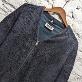 MARTIN MAISON MARGIELA BLACK ZIP FLEECE JACKET