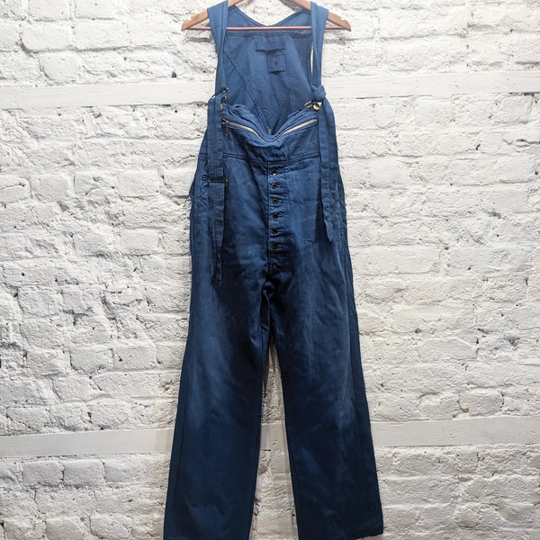 KAPITAL 
BLUE DENIM DUNGAREES