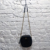 GUCCI 
BLACK LEATHER VINTAGE HANDBAG
