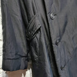 ISSEY MIYAKE 
BLACK WINDCOAT PADDED REAR BELT